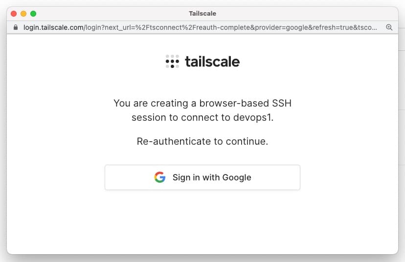 A screenshot that shows the re-authentication window.