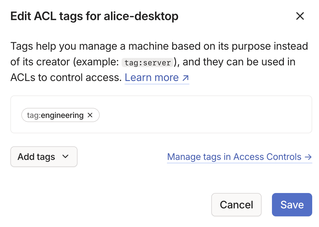 Add a tag to a device.